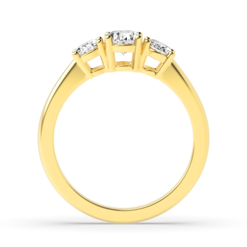 4 Prong Oval Yellow Gold Opulence triad Trilogy Engagement Rings
