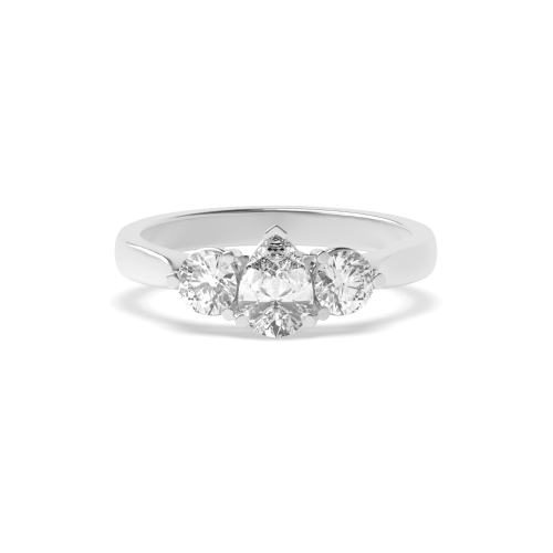 3 Prong Round/Pear Harmony triad Trilogy Engagement Rings