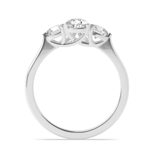 3 Prong Round/Pear Harmony triad Trilogy Engagement Rings