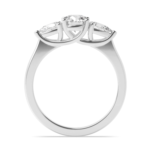 4 Prong Round/Pear Opulence Triad Trilogy Diamond Ring