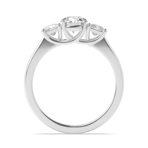 4 Prong Princess/Round Center side Trilogy Engagement Rings