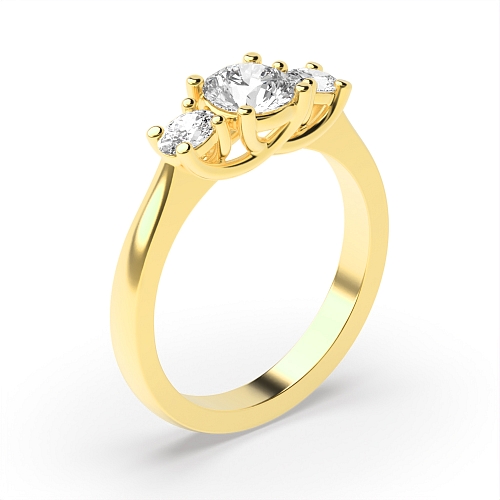 Oval/Round Yellow Gold Natural Engagement Rings
