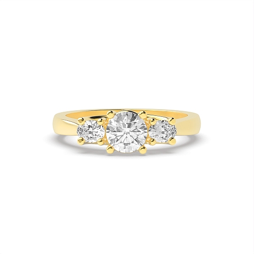 Oval/Round Yellow Gold Natural Engagement Rings