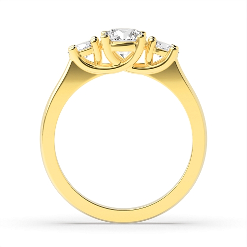 Oval/Round Yellow Gold Natural Engagement Rings
