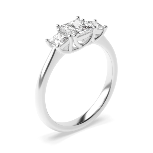 prong setting princess trilogy diamond engagement ring