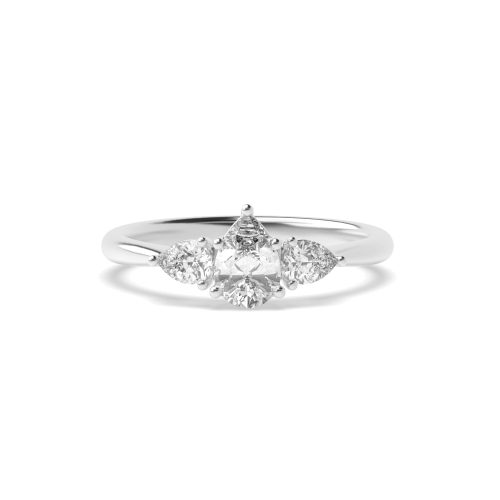 Prong Pear Heirloom triad Engagement Rings