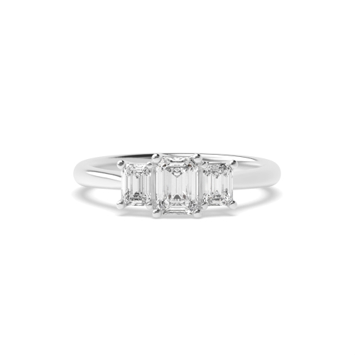 4 Prong Emerald Moissanite Engagement Rings