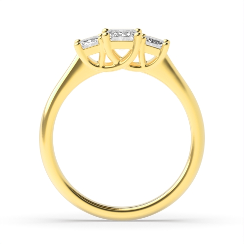 4 Prong Emerald Yellow Gold Engagement Rings
