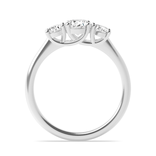 4 Prong Oval Opulence Triad Moissanite Trilogy Engagement Ring