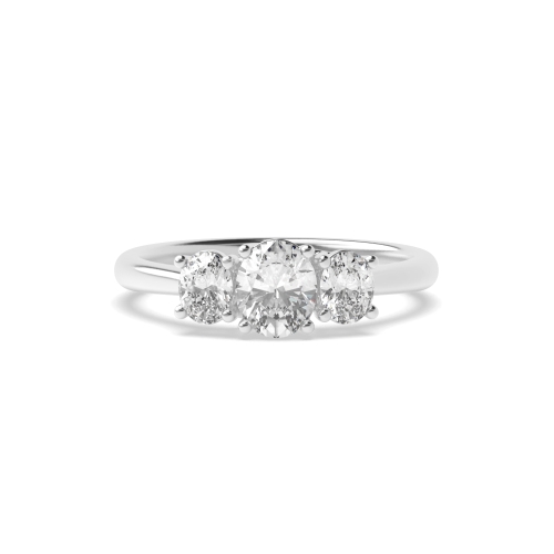 4 Prong Oval Opulence Triad Trilogy Engagement Ring