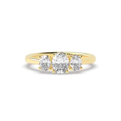 4 Prong Oval Yellow Gold Trellis Engagement Rings