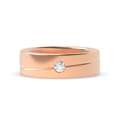 Flush Setting Round Rose Gold Uniqueglimmer Band Diamond Rings