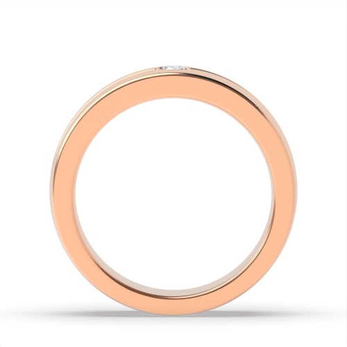 Flush Setting Round Rose Gold Uniqueglimmer Band Diamond Rings