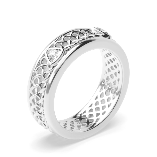 bezel setting trillion shape mens diamond wedding ring