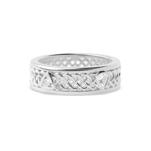Bezel Setting Trillion Lattice Diamond Rings