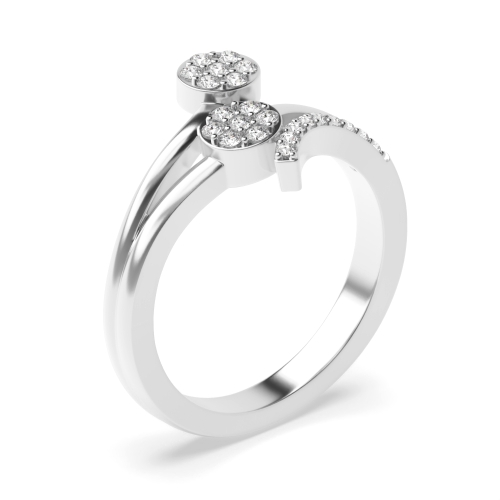 4 Prong Round Double open Moissanite Engagement Rings