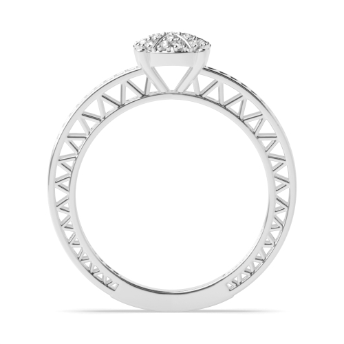 Pave Setting Round unique style Moissanite Engagement Rings