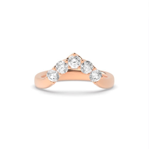 4 Prong Round Rose Gold Wishbond wedding Eternity Diamond Rings