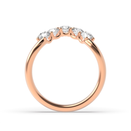 4 Prong Round Rose Gold Wishbond wedding Eternity Diamond Rings
