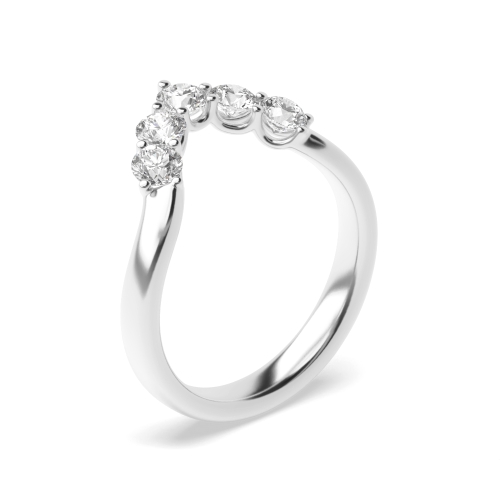 4 Prong Round Wishbond wedding Moissanite Eternity Diamond Rings