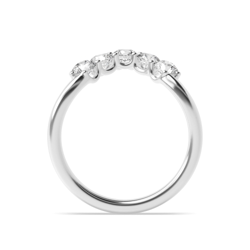 4 Prong Round Wishbond wedding Moissanite Eternity Diamond Rings