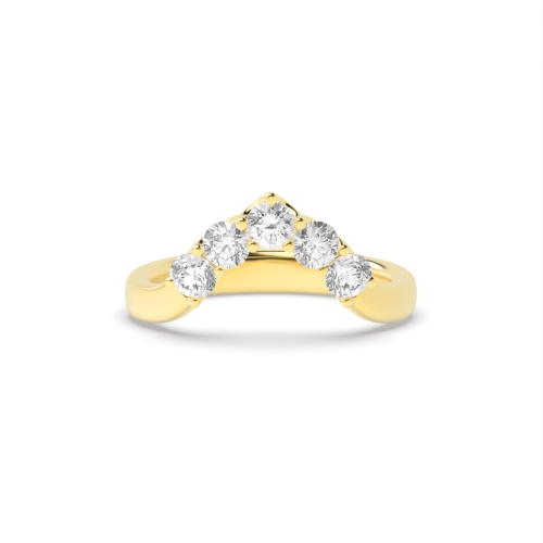 4 Prong Round Yellow Gold Wishbond wedding Eternity Diamond Rings