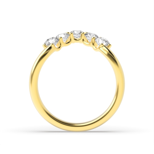 4 Prong Round Yellow Gold Wishbond wedding Eternity Diamond Rings