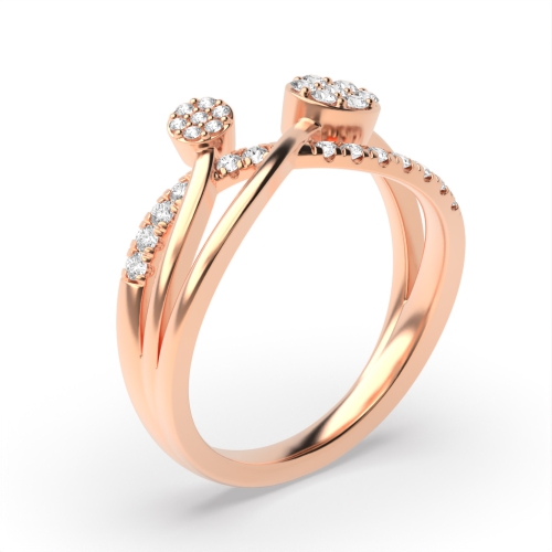 4 Prong Round Rose Gold Angel Engagement Rings