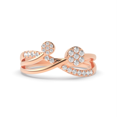 4 Prong Round Rose Gold Angel Engagement Rings