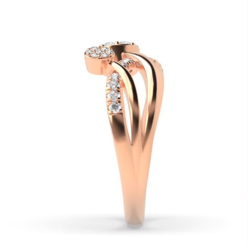 4 Prong Round Rose Gold Angel Engagement Rings