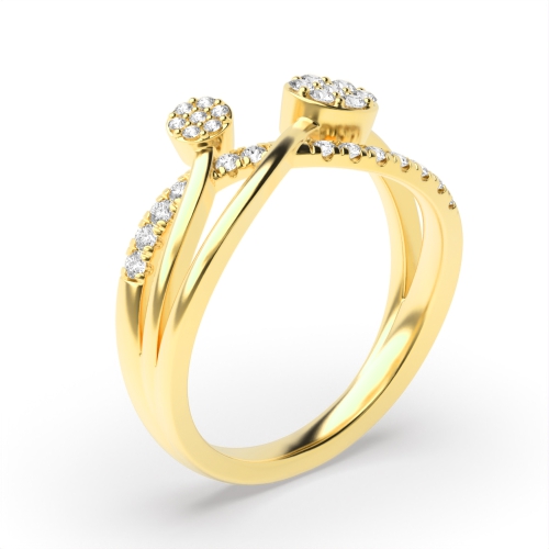 4 Prong Round Yellow Gold Angel Engagement Rings