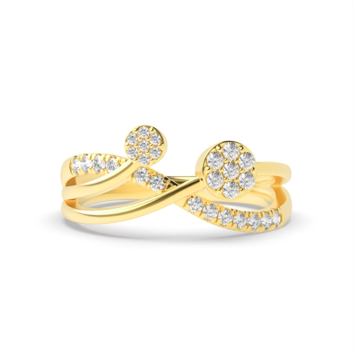 4 Prong Round Yellow Gold Angel Engagement Rings