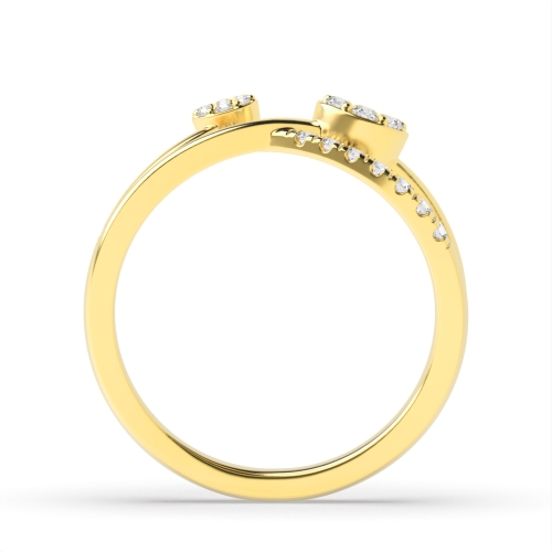4 Prong Round Yellow Gold Angel Engagement Rings