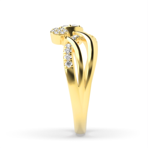 4 Prong Round Yellow Gold Angel Engagement Rings