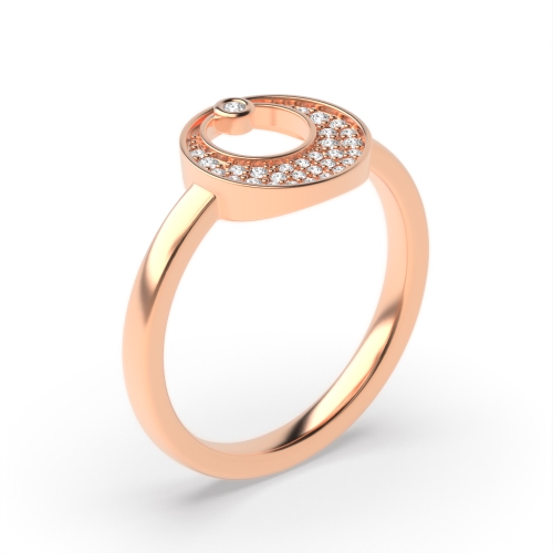 Pave Setting Round Rose Gold Twilight designer Engagement Rings