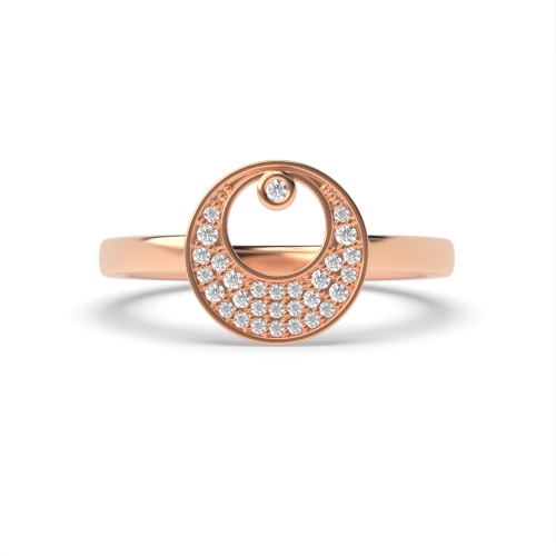 Pave Setting Round Rose Gold Twilight designer Engagement Rings