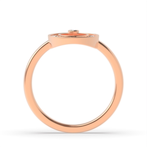 Pave Setting Round Rose Gold Twilight designer Engagement Rings