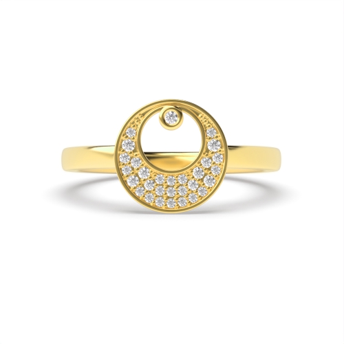 Pave Setting Round Yellow Gold Twilight designer Engagement Rings