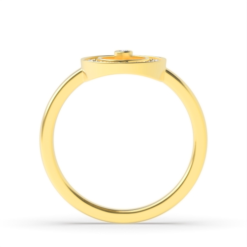 Pave Setting Round Yellow Gold Twilight designer Engagement Rings