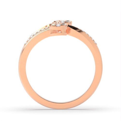 4 Prong Round Rose Gold Entwine Engagement Rings