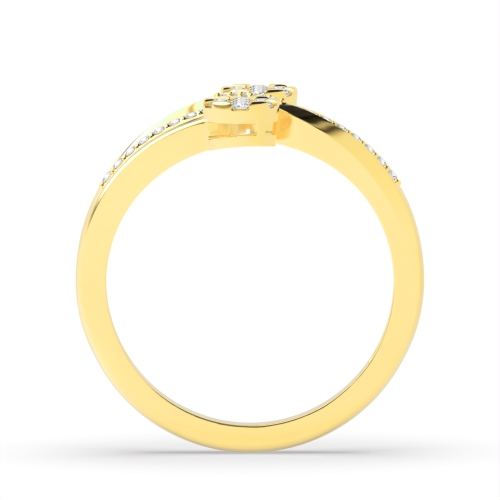 4 Prong Round Yellow Gold Entwine Engagement Rings