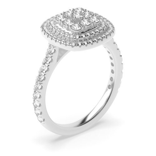 Buy 4 Prong Setting Round Shape Halo Diamond Ring Uk - Abelini