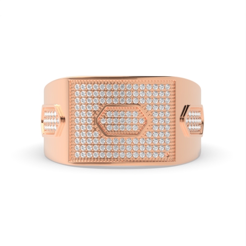 Pave Setting Round Rose Gold Infinity orbit Band Diamond Rings