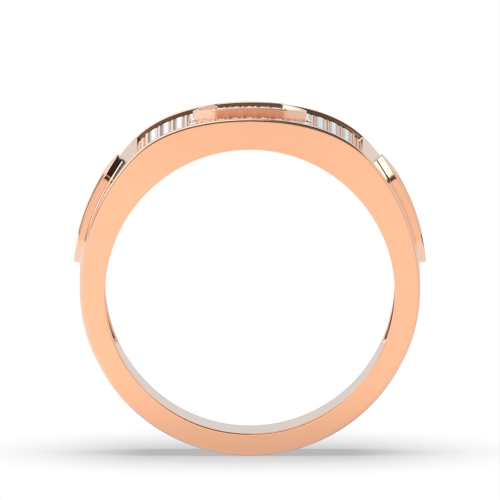 Pave Setting Round Rose Gold Infinity orbit Band Diamond Rings