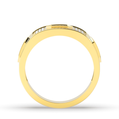 Pave Setting Round Yellow Gold Infinity orbit Band Diamond Rings