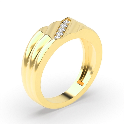 Pave Setting Round Yellow Gold Elegant Engagement Rings