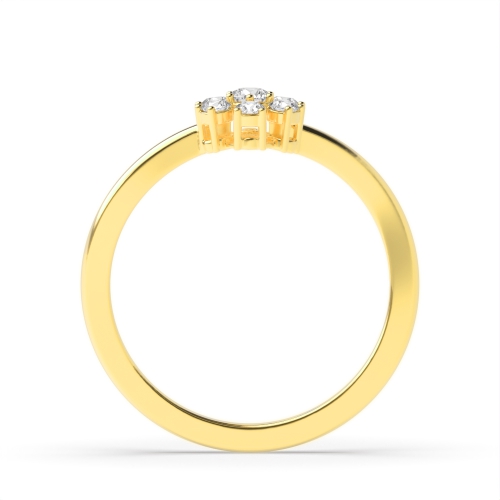3 Prong Round Yellow Gold Essence Engagement Rings