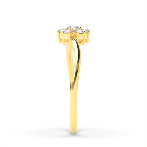 3 Prong Round Yellow Gold Essence Engagement Rings