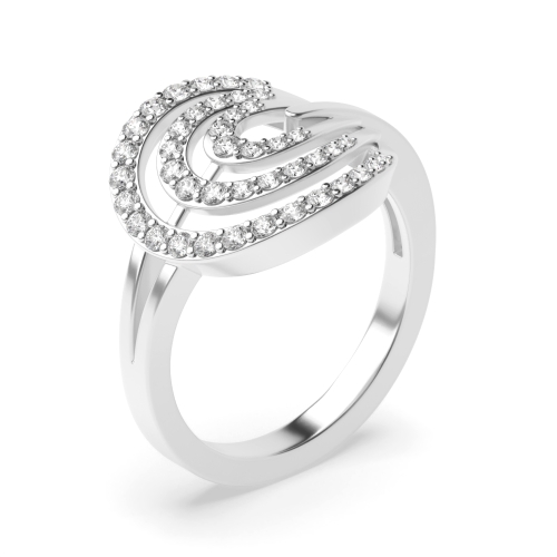 4 prong setting round shape swirl designer diamond ring