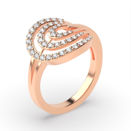 4 Prong Round Rose Gold Swirl Engagement Rings